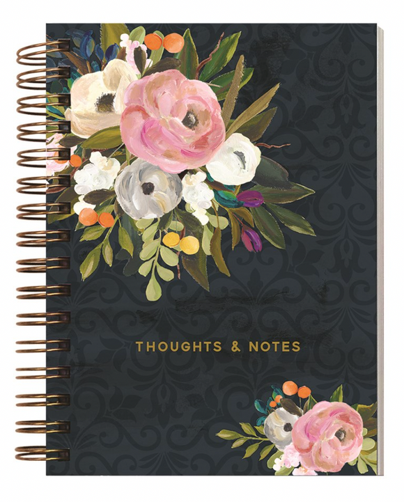 Spiral Lined Journal - Painted Floral