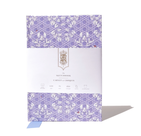 The A5 Sketchbook Enveloped in Violet Blue Rattan