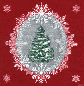 Francoise Paviot Luxury Dinner Napkin - Beau Sapin Red