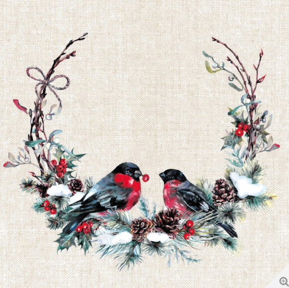 OCD Cocktail Napkin - Birds in Wreath