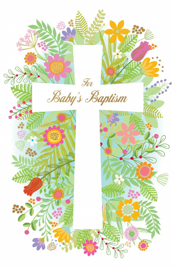 Baptism - Floral Bloom Cross