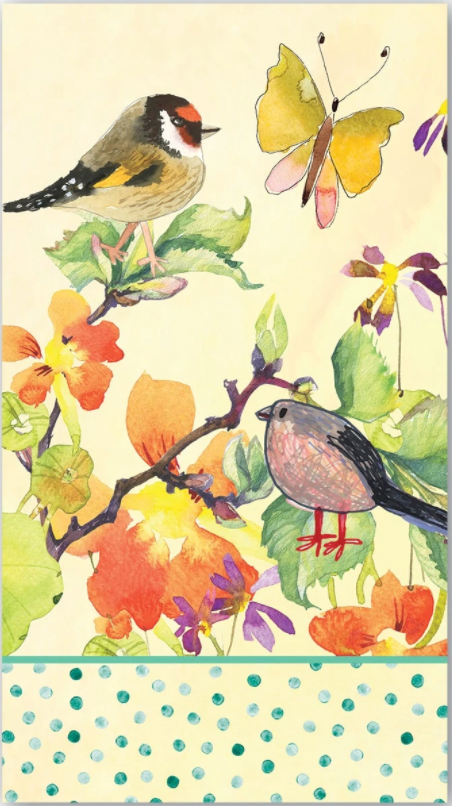Michel Design Guest Napkin - Birds & Butterflies