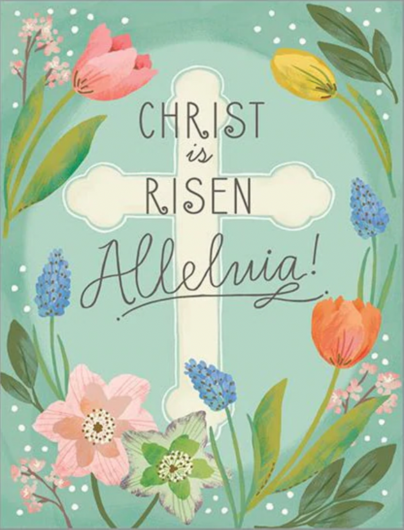 Easter - Cross Among Flowers with scripture