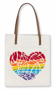 Canvas Tote Bag - Rainbow Heart