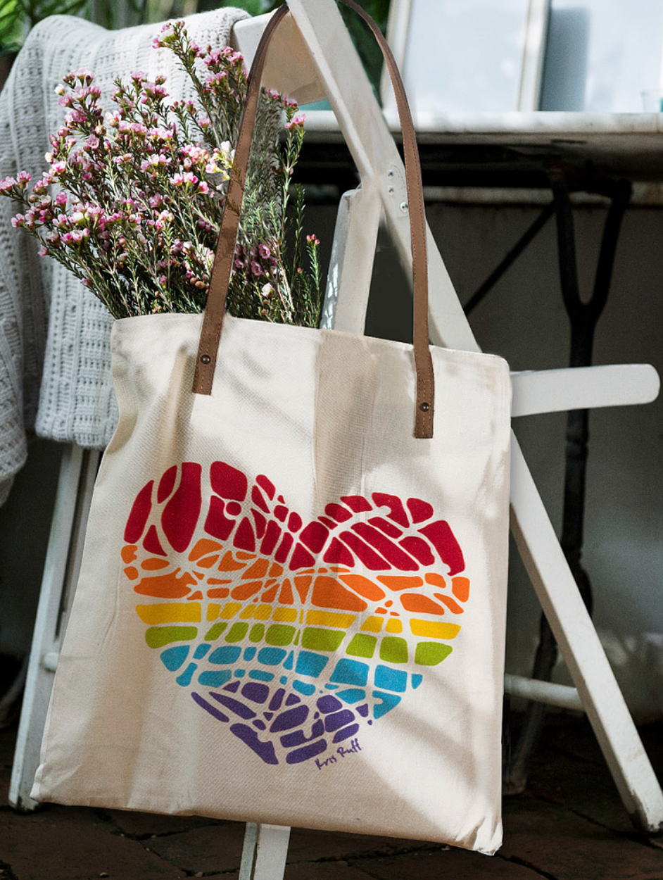 CafePress Farmers Market Heart Tote Bag - Natural Canvas Reusable Grocery Bag