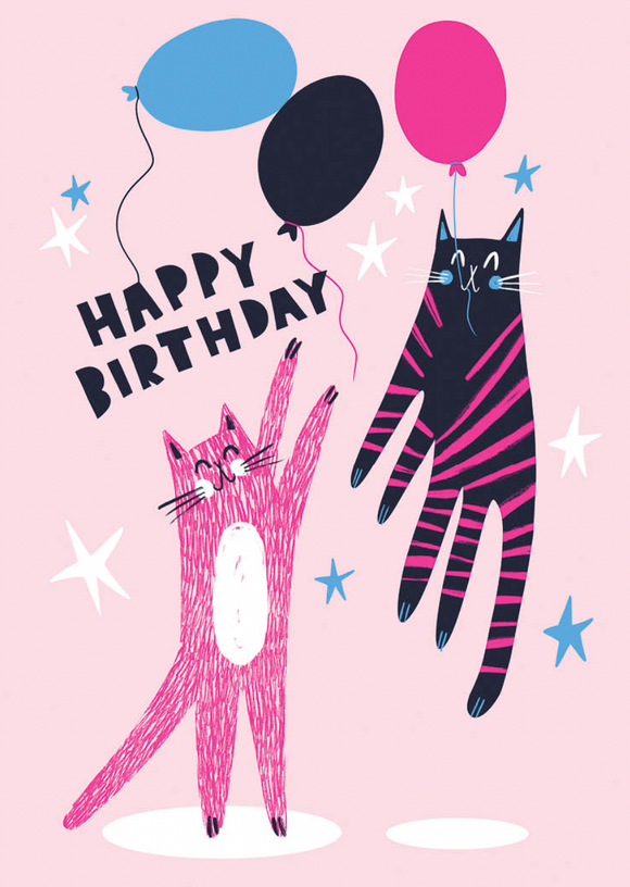 Birthday - Cats & Balloons