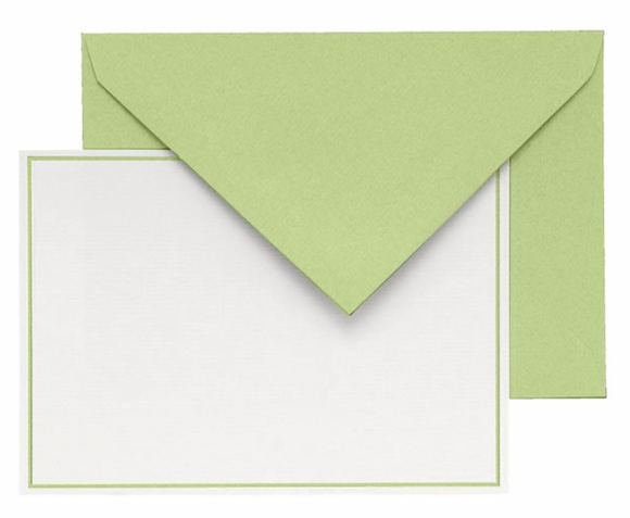 Boxed Flat Notes - Pistachio Border