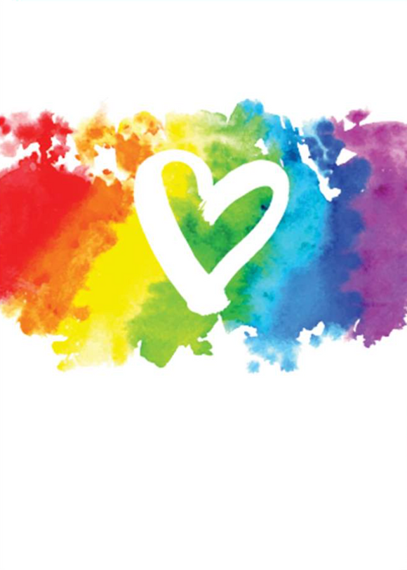 Blank - Rainbow Watercolour Heart