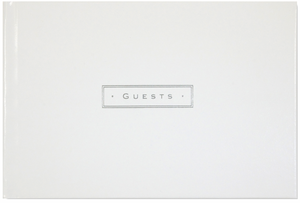 Leather Guest Book - White