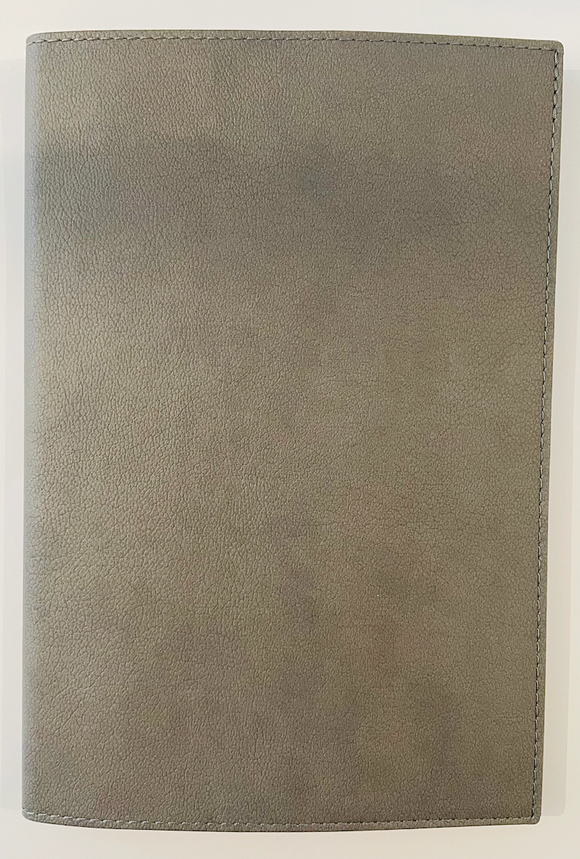 Leather Refillable Notebook - Grey Toscana
