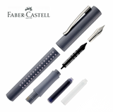 Faber-Castell Fountain Pen, Ballpoint Pen Tin Set in Dapple Gray