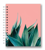Agave on Coral Tabbed Spiral Notebook