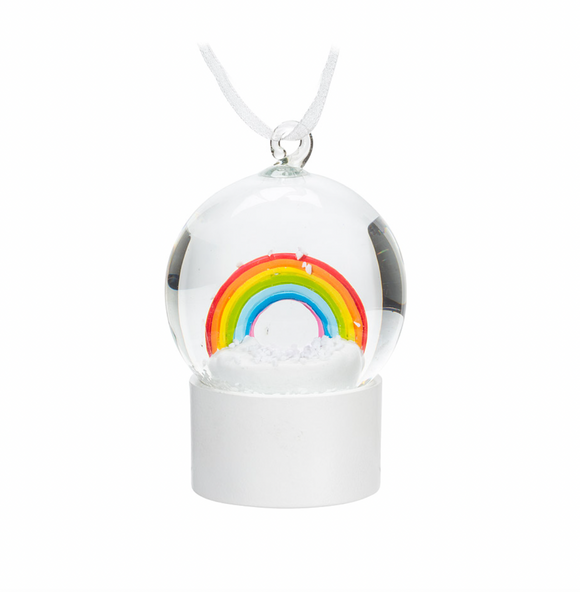 Mini Rainbow Snow Globe Hanging Ornament