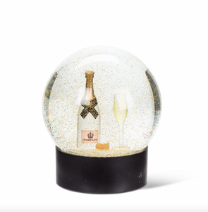 Bottle & Flute Snow Globe