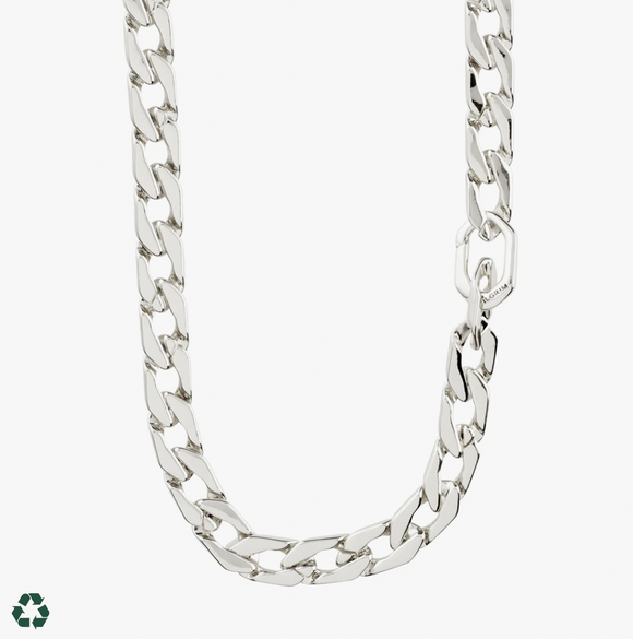 Pilgrim Hope Recycled Open Curb Chain Necklace: Silver