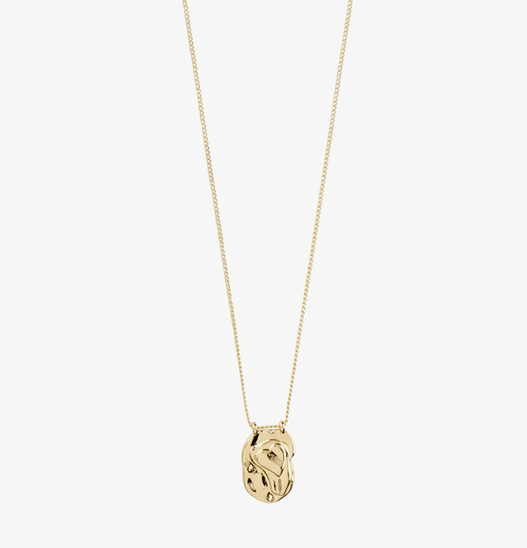 Pilgrim Peace Organic Shape Pendant Necklace: Gold