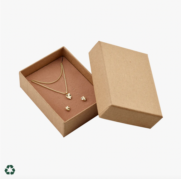 Pilgrim Tully Recycled Gift Set Necklace & Earrings: Gold
