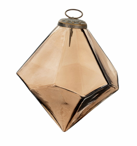 5" Diamond Drop Hanging Ornament - Brown Luster