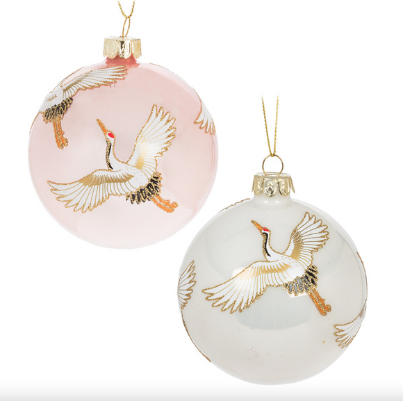 Flying Crane Ball Ornament