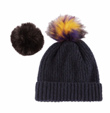 Pick-A-Pom Knitted Hat - Navy