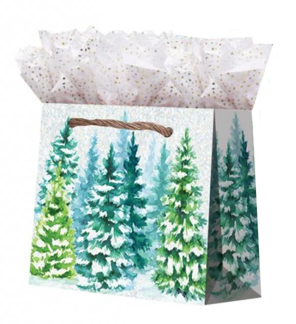 Snowy Trees Mini Gift Bag