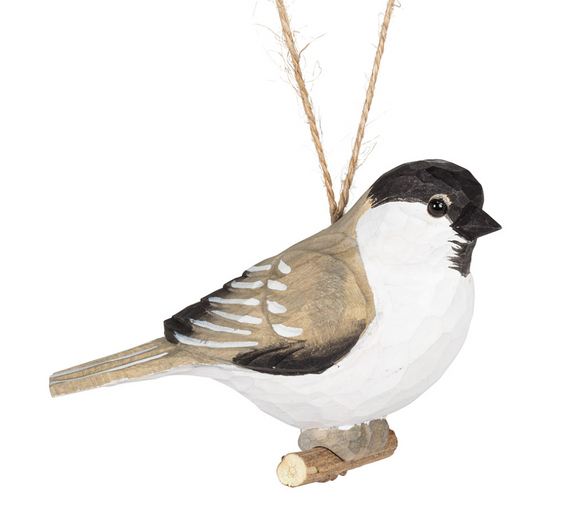 Carved Chickadee Ornament