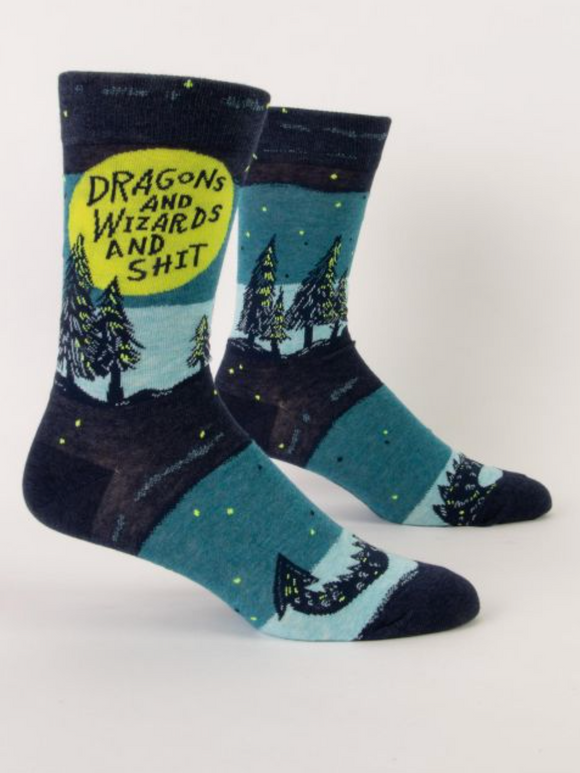 Mens Socks - Dragons and Wizards