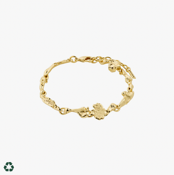 Pilgrim Solidarity Recycled Organic Shaped Bracelet: Gold