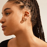 Pilgrim Friends Wide Chunky Hoop Earrings with Cuff: Gold