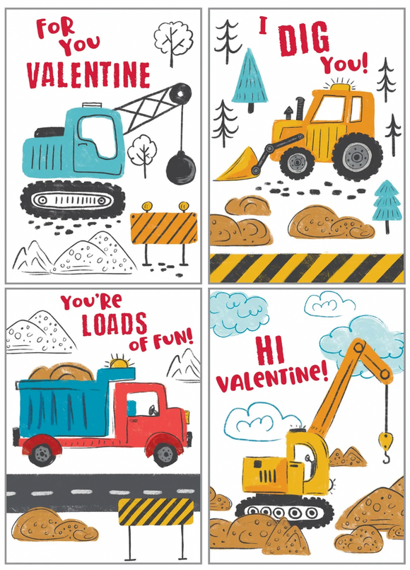 Kids Valentine Packs - Construction