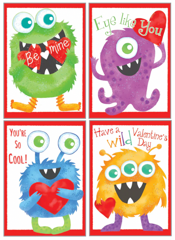Kids Valentine Packs - Fun Monsters
