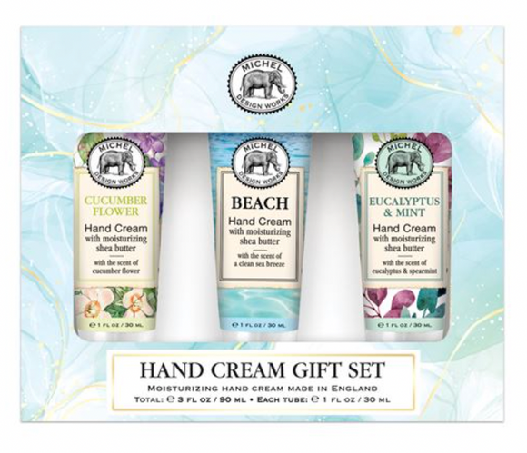 Mini Hand Cream Gift Set: Cucumber Flower, Beach & Eucalyptus Mint