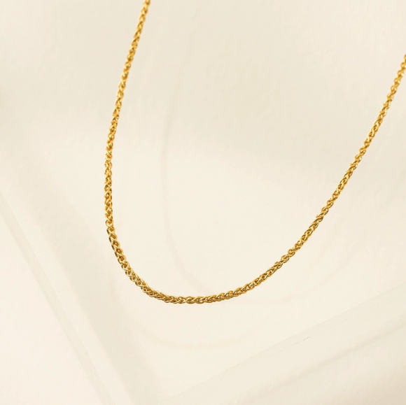 Lover's Tempo Wheat Chain Necklace: Gold-Filled