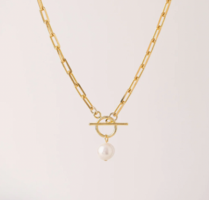 Lover's Tempo Thalassa Pearl Necklace: Gold