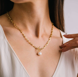 Lover's Tempo Thalassa Pearl Necklace: Gold