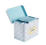 Tin Recipe File Box - True Blue