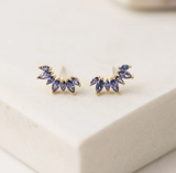 Lover's Tempo Crown Climber Earrings: Royal