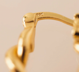 Lover's Tempo Twist Hoop Earrings: 14K Gold Vermell