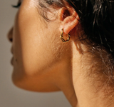 Lover's Tempo Twist Hoop Earrings: 14K Gold Vermell
