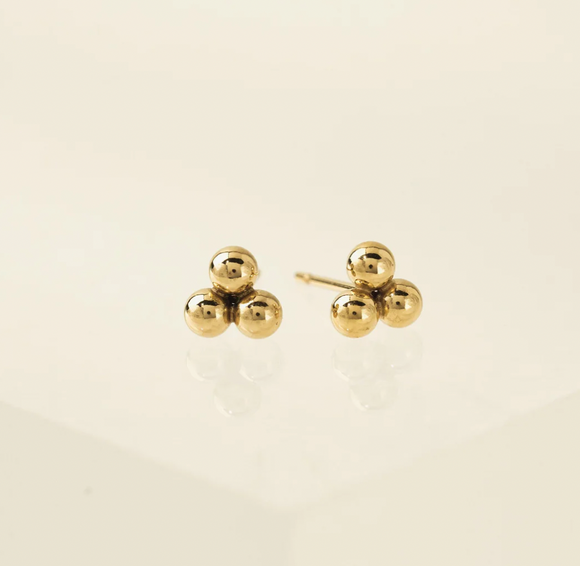 Lover's Tempo Trio Stud Earrings: Gold-Filled