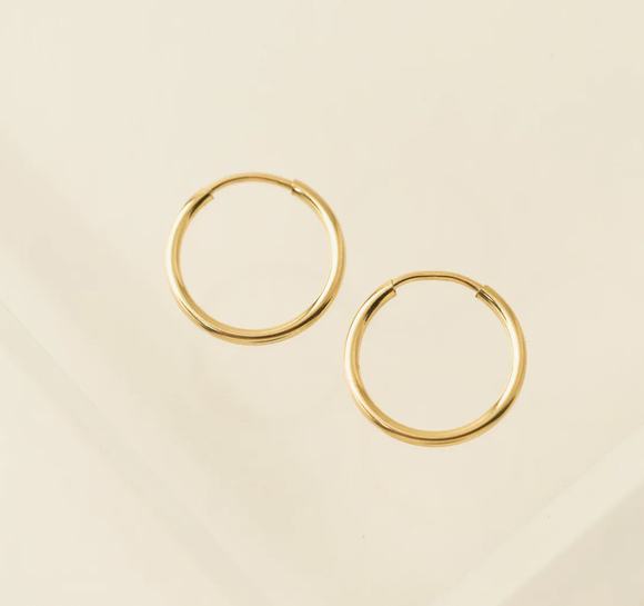 Lover's Tempo 14mm Hoop Earrings: Gold-Filled