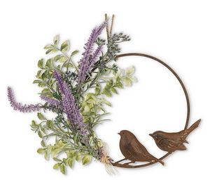 Hoop with Birds & Lavender Wreath