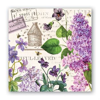 Michel Designs Cocktail Napkin - Lilac and Violets