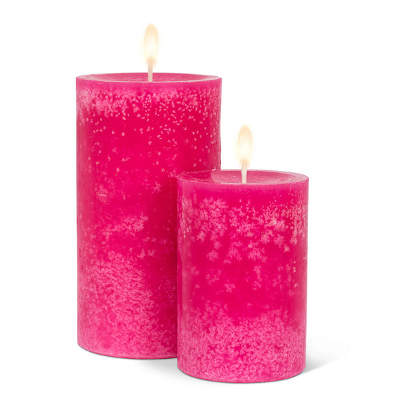 Hot Pink Pillar Candles